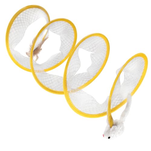 BESPORTBLE 折りたたみ猫トンネル 猫のトンネル 引っ掻くための猫のおもちゃ ピーカブー パズルのおもちゃ 猫の杖のおもちゃ 遊ぶ おもちゃを傷つける猫 室内猫用の猫トンネル 弾性メッシュ