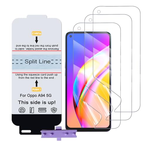 SLBESTLUC 3 Piezas Películas de Hidrogel para Oppo A94 5G, TPU Protector Pantalla Flexible, 0.15mm HD Transparente, Reparación Automática [no vidrio templado]