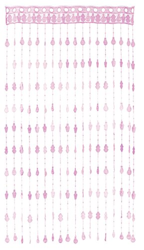 現代百貨 紐状の刺繍カーテン ストリングタイプ レースカーテン ポット ピンク K294-PK