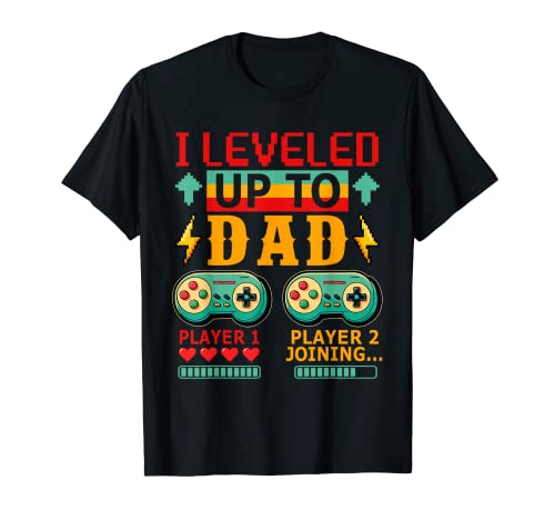 Annuncio di gravidanza di I Leveled Up To Dad Funny Gamer Maglietta