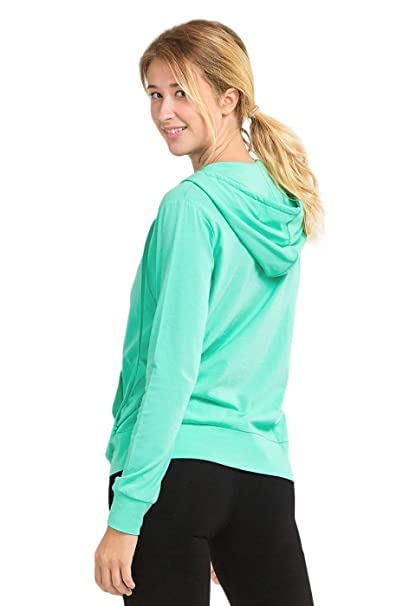 Image of Women's Thin Cotton Zip Up Summer Hoodie for Morning Walk, Running, Casual Wear Regular Zipper Hoodie