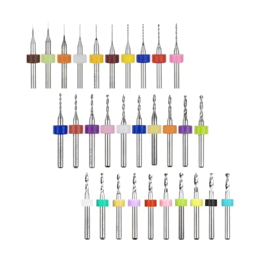 Micro Brocas Taladro Drill 30 piezas de PCB Placa de circuito de impresión Carburo Micro brocas 1/8"vástago, 0.1 mm a 3.0 mm Carburo PCB Joyería de herramienta rotativa Grabado CNC Brocas