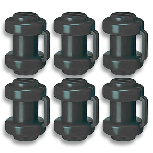 Trampolin Endappen für innenliegendes Sicherheitsnetz – Ersatzkappen für Trampoline, strapazierfähiges Kunststoffmaterial, Schutzkappen für Netzpfosten, Wetterbeständig & UV-beständig (Schwarz, 6)