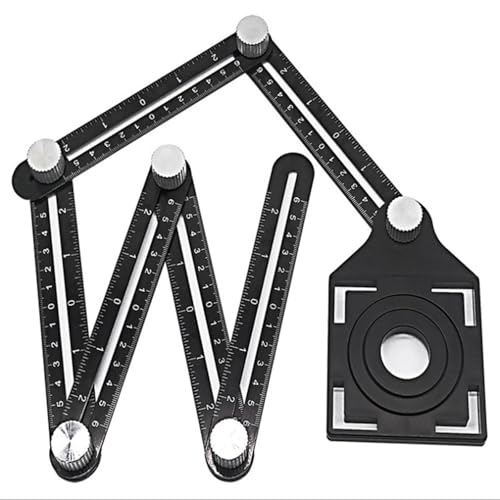 Mesure d'angle pliable pliable 6 côtés avec ouvertures de positionnement des trous