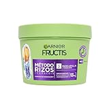 Garnier Fructis Método Rizos Mascarilla, Todo Tipo de Rizos, Definición e Hidratación, Con Ácido Hialurónico y Manteca de Karité, Sin Sulfatos Ni Siliconas, Fórmula Vegana, 370 ml