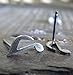 Music Note Stud Earrings Antiqued Sterling Silver Handmade in USA