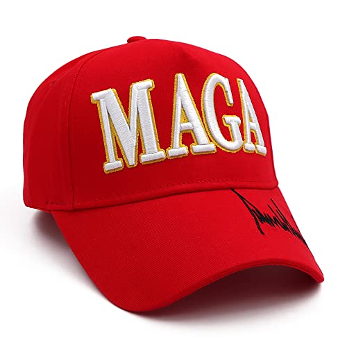 Trump Hat 45-47 MAGA Hat Make America Great Again Keep Donald Trump Slogan mit USA-Flaggen-Stickerei verstellbare Baseballkappe Maga Red 7-7.625