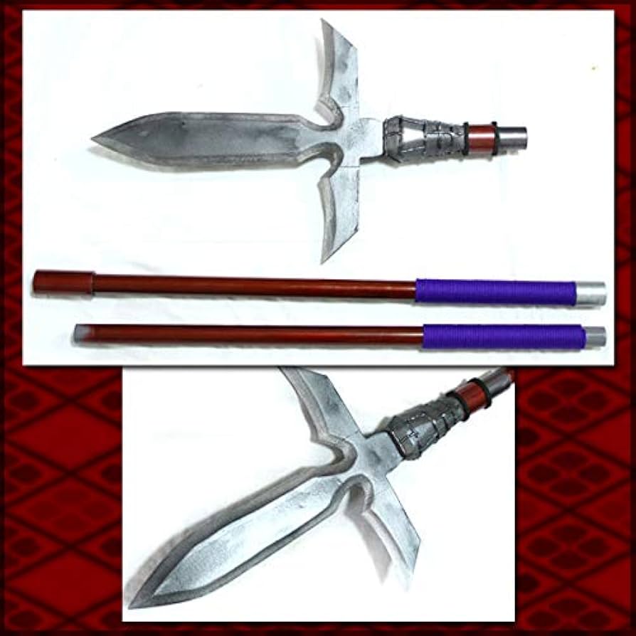 武具　槍　武装具　柄　繋ぎ Amazon.co.jp: 【さくら造形 S036P】樹脂製 槍頭 十文字槍