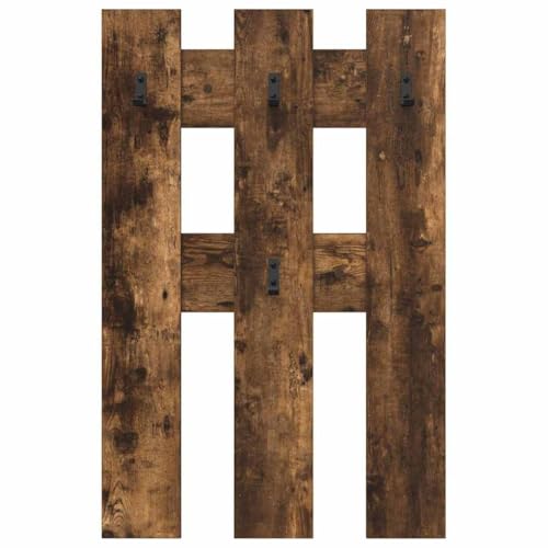 Perchero de pared roble ahumado de 65 cm, la solución de almacenaje vertical para ropa y bolsos 6