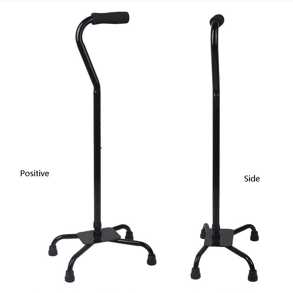 bastón telescópico de Aluminio de Aluminio Regulable en Altura Asistencia médica con Base Grande 4 Patas Negro Vision