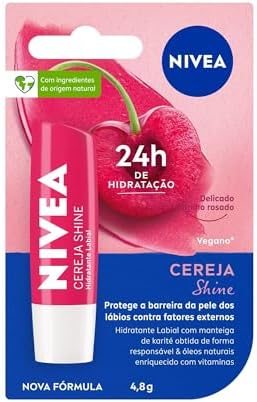 NIVEA Hidratante Labial Cereja Shine 4,8g - Cuidado e proteção pa...