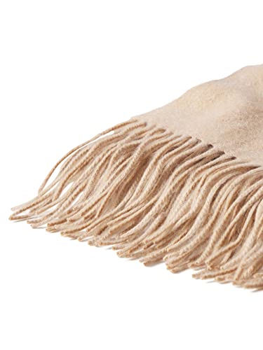 State Cashmere Throw Blanket With Decorative Fringe - Ultra Soft Accent Blanket For Couch, Sofa & Bed Made With 100% Inner Mongolian Cashmere - Crafted Home Accessories - (Camel, 60"X50") #TOP1