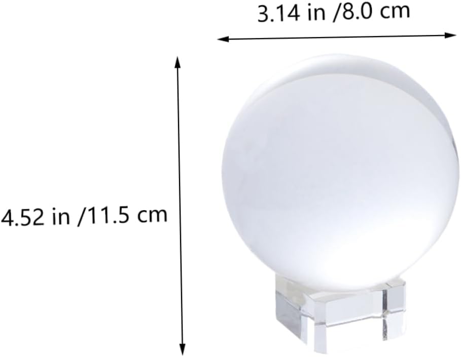 Zerodeko 2pcs Crystal Ball Decor Ornaments Fortune Telling Balls for Desktop Decorative Glass Spheres Stand