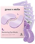 grace & stella Under Eye Masks With Retinol - Revitalizing Under Eye Patches for the Appearance of Wrinkles and Dark Circles - Gel Eye Mask Under Eye Patches - Vegan, Cruelty-Free (6 Pairs)