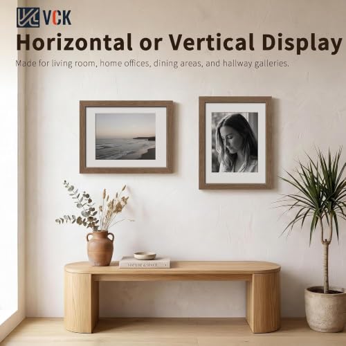 Image of VCK 12x16 Picture Frame 5 Pack, Walnut Exclusive Wood, HD Glass, for Print