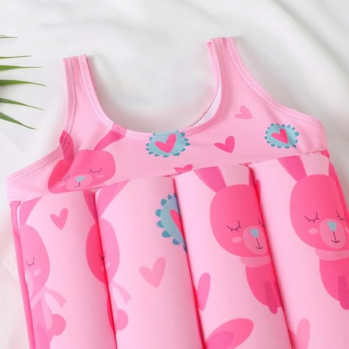 Toddler Swimsuit with Floatation Girls Boys One Piece Sleeveless Rash Guard Buoyancy Bathing Suits Training Outfits 1-6T4