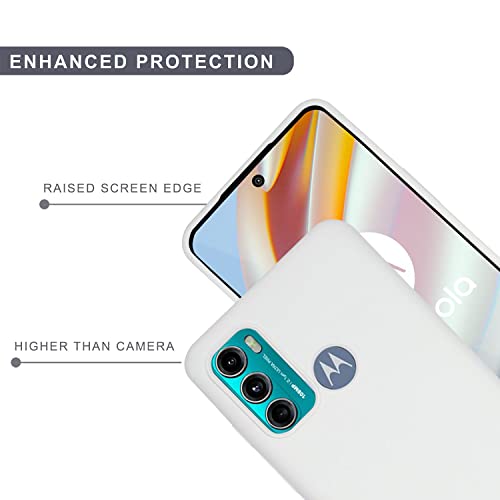 Image of SPRIG Compatible with Motorola G60 Liquid Silicone Premium Back Cover Drop Tested Shock Proof Mobile Case for Men, Women, Boys and Girls with Camera Protection (White)