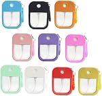10 Pack Portable Spray Bottles, 38ml Mini Card Shape Travel Reusable Sprayer Bottle, Can Fill Makeup Toner, Alcohol, Hand Sanitizer, etc with Hook and Silicone Case