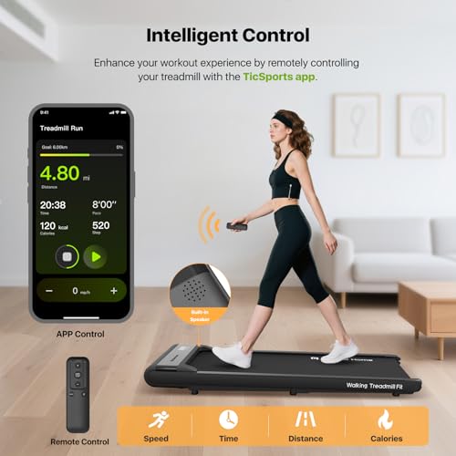 Mobvoi Walking Pad, Under Desk Treadmill for Home & Office, Small Treadmill with AI Coaching APP Link Max 3.8MPH, 2 in 1 Quiet Portable Mini Pad with Remote Control, APP, LED Display - Image 5