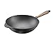 Poêle wok 32 cm en fonte Skeppshult 0875V avec manche en bois de noyer