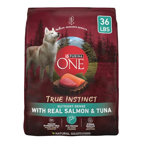Purina ONE True Instinct With Real Salmon and Tuna Natural With Added Vitamins, Minerals and Nutrients High Protein Dog Food Dry Formula - 36 lb. Bag