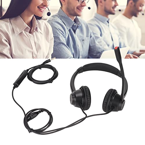 Botegra Communication Headset, Call Center Headset 3.5Mm Plug Speaker Volume Adjustment  Multipurpose For Office #TOP1
