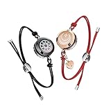 Couple Smart Bracelet Long-distance Touch Love Bluetooth Pairing Christmas Gift Jewelry Set (Brown)