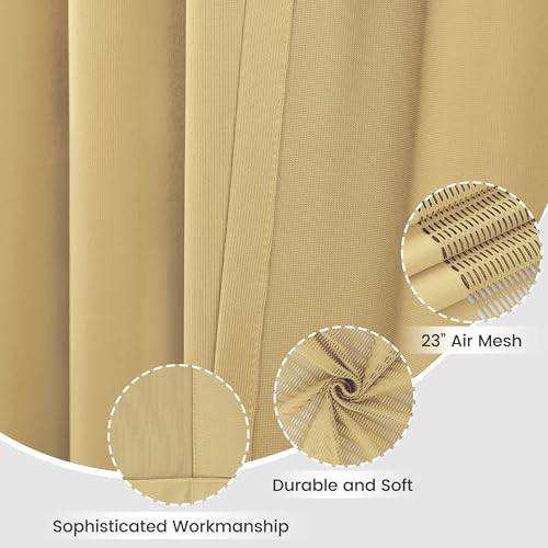 Image of Flame Retardant Hospital Curtain Room Divider, Grommet Flame Resistant Cubicle Curtain Divider Privacy Curtain for Hospital, Medical Clinic, Lab,School(1 Panel,9x8FT, Beige,9x8FT)