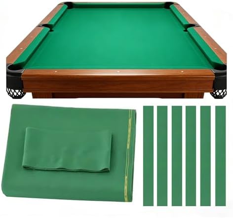 Billiard Table Felt, Pre-Cut Worsted Blend Cloth with Strips for Professal Gameplay