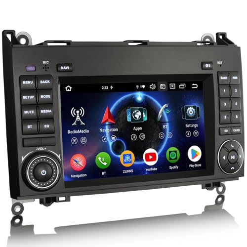 erisin Android 14 4Go 64Go Autoradio Bluetooth Navigateur GPS pour Mercedes Classe A W169 Classe B W245 Sprinter Viano VW Crafter sans Fil Carplay Canbus 2,0 GHz CPU DSP...