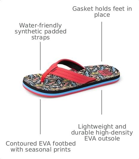 Image of REEF Boys Kids Ahi Beach Flip Flop, Soft Cushion Footbed, Water Friendly