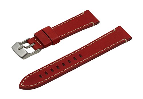 Preisvergleich Produktbild SWISS REIMAGINED hypoallergenes Uhrenarmband Kalbsleder Titan-Schließe - 18mm Rot