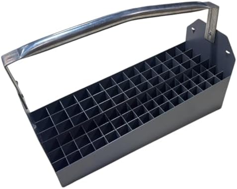 DURETECH Black Iron Nipple Caddy Tray, Organizer Tool Box for 1/2 and 3/4 Inch Fittings, 87 Nipple Capacity with Handle