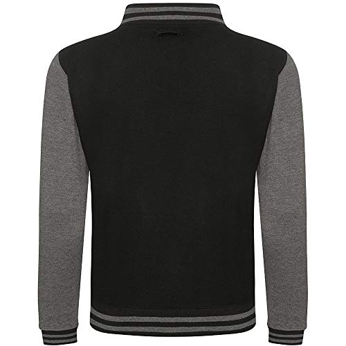 Awdis Unisex Varsity Jacket (S) (Jet Black/Hot Pink) #TOP1