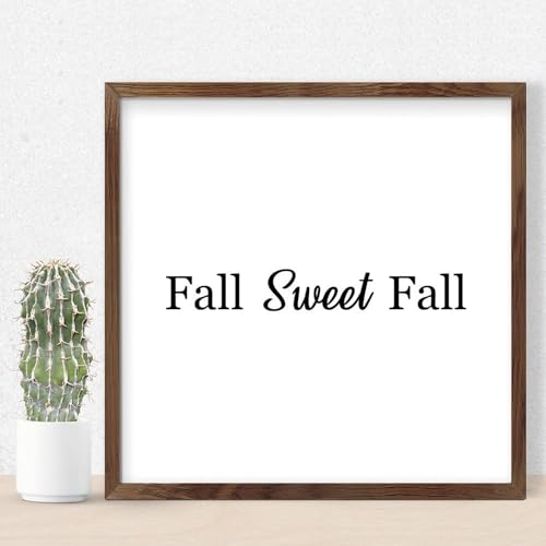 Typographie inspirante d'automne et panneau encadré en bois premium pour votre décoration
