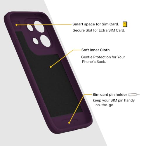 Image of Outlouders Back Cover for Oppo Reno 16c 5G | Soft Matte Silicone | Slim Fit | Magnetic-Safe Logo Design (Magnetic-Safe Not Compatible) | Shockproof | Camera Protection Bumper Case (Purple)