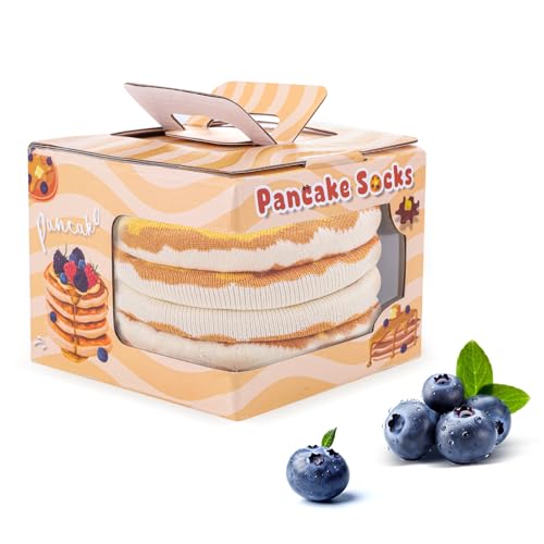 Ya en mundofriki.es: AGRIMONY Divertidos calcetines con diseño de sándwich de desayuno y panqueques en caja para hombres, mujeres y adolescentes - Calcetines novedosos de comida, regalos para rellenar calcetines navideños