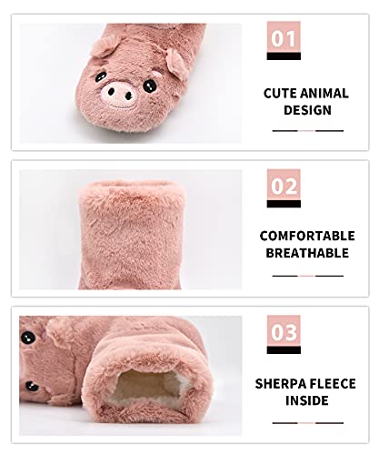 Image of DICUIRD Womens Slipper Socks Comfy&Warm Animal Non-Skid Bedroom Slipper Booties