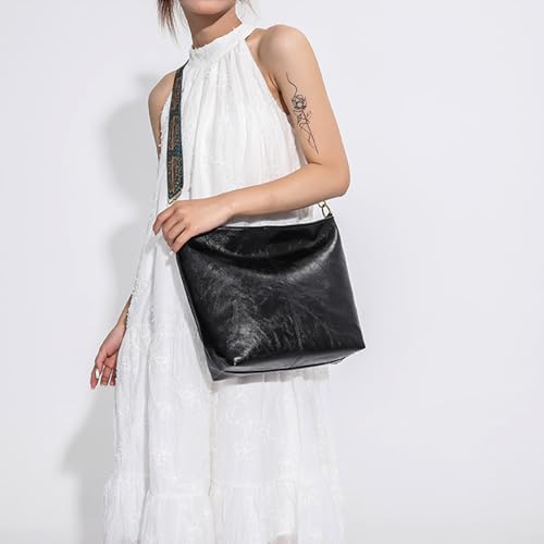 Image of Hobo Bags for Women Crossbody Bag Guitar Strap Purse Vegan Leather Shoulder Handbags Boho Purses Tote Bucket Bag