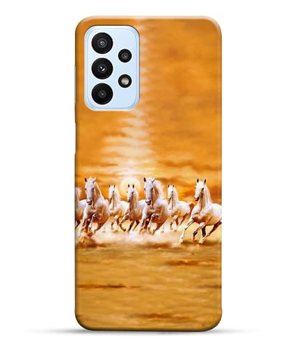 Image of Horse Running Painting Printed Hard Back Case Cover Compatible for Samsung Galaxy A23 LTE | A23 5G | Samsung A23 5G (Multicolor) - D1667