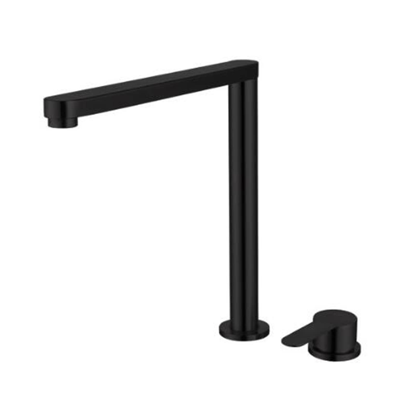 Robinet mitigeur cuisine fenêtre intérieure double trou noir inox