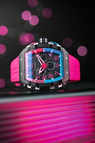Image of Nubeo Men's 49mm Magellan Retrograde Chronograph Watch with Rubber Strap NB-6088