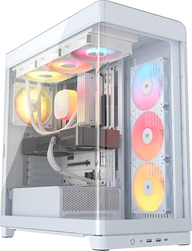 CORSAIR Frame 4500X RS ARGB Panoramic Mid-Tower PC Case – 3X Pre-Installed Fans, High Airflow, Modular Design, GPU Anti-Sag, Reverse Connection Motherboard Compatible – White