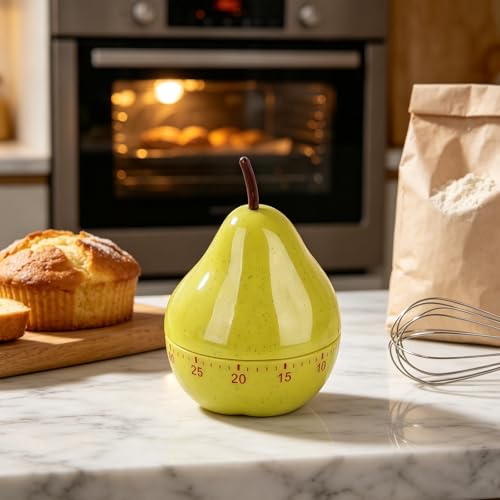 1Pcs Egg Timer, Lightweight Mechanical Kitchen Timer, Pear with 60 Min Countdown, Manually Mechanical Timers for Cooking and Baking, Kitchen Timers Wind up for Home Activities - Image 6