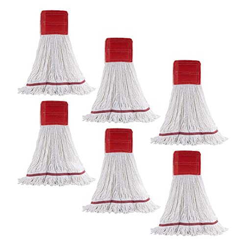 Image of Matthew Cleaning Microfiber String Mop Heavy Duty Commercial Wet Mop Head Replacement,Excellent Absorbency,Premium Launderability,Reusable for Home,Commercial and Industrial Use(White,6Pack)