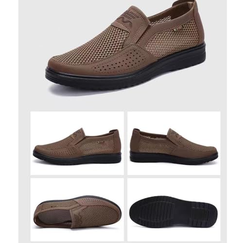Mens Casual Comfort Walking Shoes with Arch Support Lightweight Mesh Breathable Slip-On Loafers for Work Driving Business House2