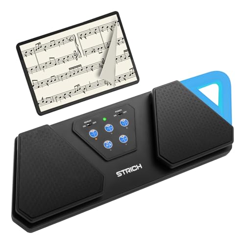 STRICH Wireless Page Turner Pedal for Musical Instruments, Anti-Slip Rubber Portable Foot Pedal...
