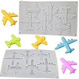 2 PACK 3D Airplane Chocolate Silicone Mold,Plane Aircraft Silicone Fondant Cake Mousse Mold for DIY Sugarcraft Cake Decorating Molds