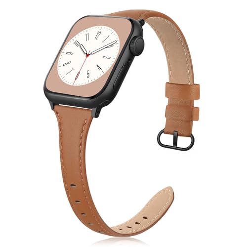 Bracelet en cuir Apple Watch fin anti-irritation pour iWatch 9