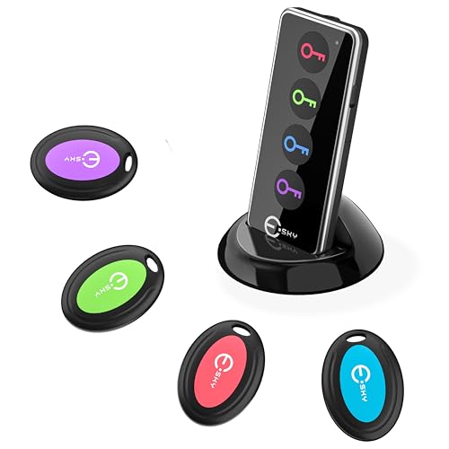 Schlüsselfinder, Esky Wireless Schlüssel Finder mit 4 Empfängern RF Key Finder, Item Tracker für Schlüssel, Brieftasche, Handy, Gepäck